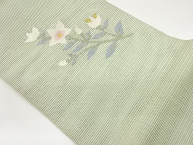JAPANESE NAGOYA OBI FOR SUMMER / TSUZURE / WOVEN BALLOON FLOWER